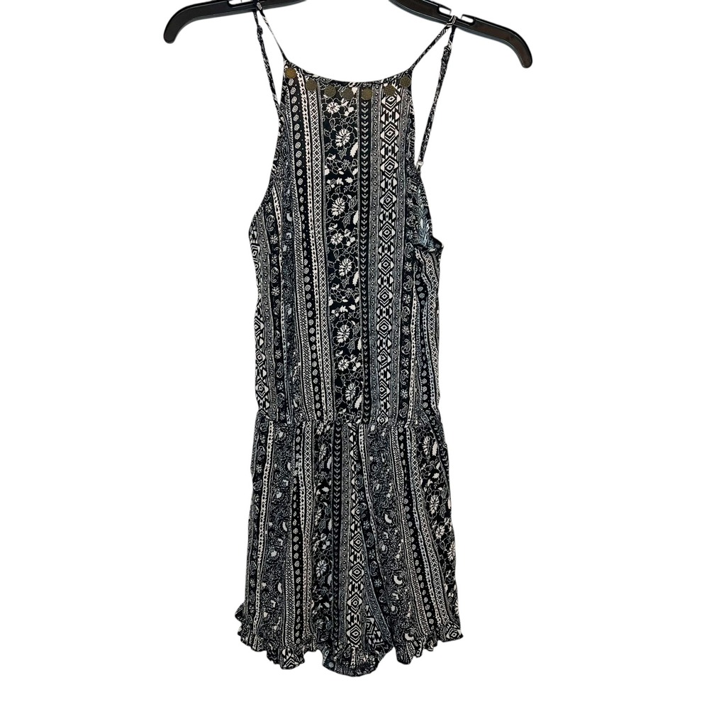 American Eagle Outfitters Black White Patterned Strappy Romper‎ XS